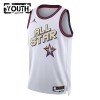 Maillot Basket Enfant All-Star 2025 Personnalisé Jordan Blanc Swingman